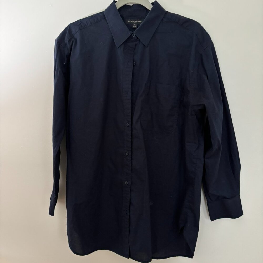 Banana Republic Long Sleeve Button Up Shirt - Dark Navy - Size M